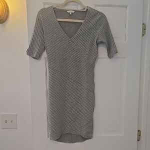 Candie's Silver Ribbed Long Sleeve Dress